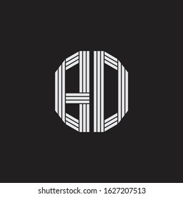 BD Logo monogram with outline style linked isolated on black background
