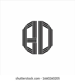 Estilo de esquema de monograma del logotipo BD vinculado aislado en fondo blanco