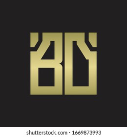Logotipo BD con una plantilla de diseño de forma escueta con colores dorados