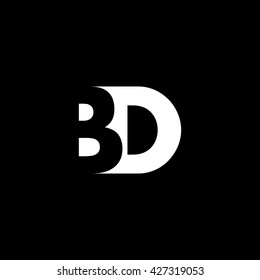 BD Logo. Vector Graphic Branding Letter Element. Dark  Background
