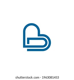 BD love symbol design Vector