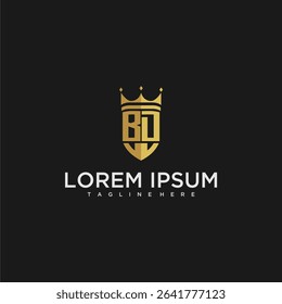 BD luxury letter monogram for crown and shield logo design