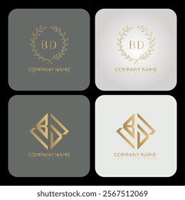 BD luxury typography letter logo. BD Creative style logo but still simple lettering and modern. 
