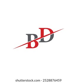 BD Minimalist Logo with Dynamic Diagonal Line