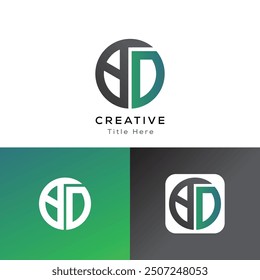 BD modern initial letters logo template inspirations-illustration. BD modern initial circle logo. BD circle logo Vector design