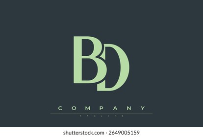 BD Modern Initials Logo Design. Branding logo with stylized initials showcasing bold design and modern aesthetic. Ideal for professional business branding or creative projects focusing on minimalistic