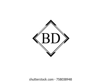 BD square shape vintage logo