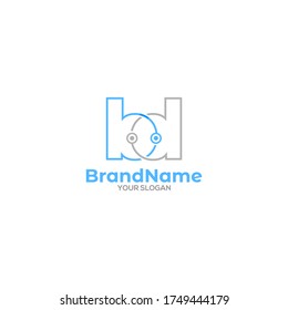BD Tech Logo Design Vector