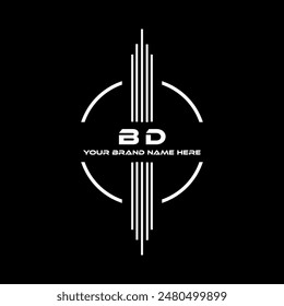 BD three letter modern logo design on black color background
