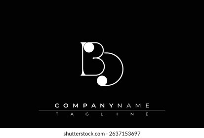 BD Typography Logo Design. Stylish monogram design depiction featuring the letters B and D combined in an artistic signature style, delivering a unique and creative visual representation.