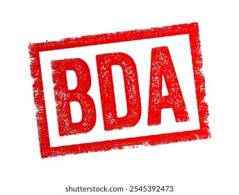 BDA abreviação significa: Business Development Associate, Big Data Analytics ou Battle Damage Assessment, acrônimo de text concept stamp