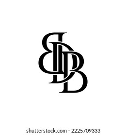diseño del logotipo del monograma inicial de la escritura bdb
