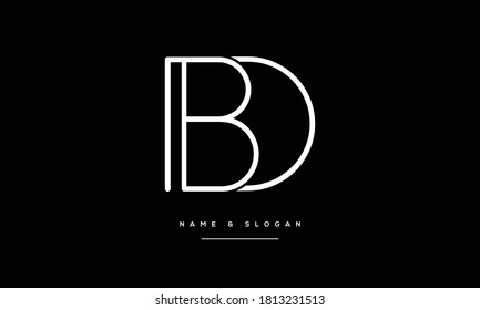 Bddb B D Abstract Letters Logo Stock Vector (Royalty Free) 1813231513 ...