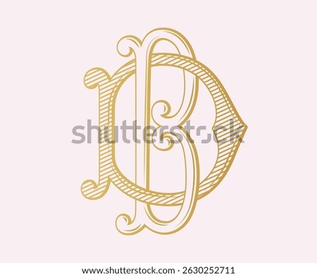 BD,DB, logo BD ,Letter BD ,  Monogram BD , Wedding Monogram, Wedding Logo, Logo Design , Monogram Vintage