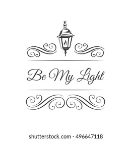 Bdge of decorative lantern. Vector Illustration Swirl and Filigree Decoration