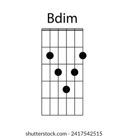 Bdim guitar chord icon vector illustration design