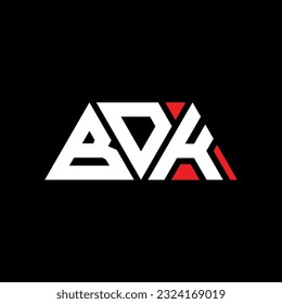 BDK Dreieck-Buchstaben Logo-Design mit Dreiecksform. BDK Dreieck Logo Design Monogramm. BDK Dreieck-Vektorlogo-Vorlage mit roter Farbe. Dreieckiges BDK-Logo Einfach, elegant und luxuriös