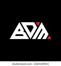 BDM Dreieck-Buchstaben Logo Design mit Dreiecksform. BDM Dreieck Logo Design Monogramm. BDM Dreieck-Vektorlogo-Vorlage mit roter Farbe. BDM-Dreieckslogo Einfaches, elegantes und luxuriöses Design
