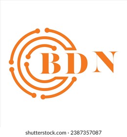 BDN letter design. BDN letter technology logo design on white background. BDN Monogram logo design for entrepreneur and business.