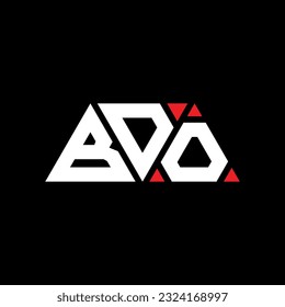 Diseño del logotipo de la letra del triángulo BDO con forma de triángulo. Monograma de diseño del logotipo del triángulo BDO. Plantilla de logotipo vectorial de triángulo BDO con color rojo. Logo triangular BDO Diseño sencillo, elegante y lujoso