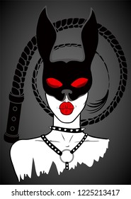 Bdsm art. Abstract image of woman in rabbit mask.