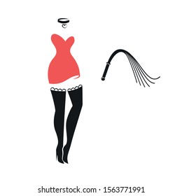 bdsm clothes set vector on the white background