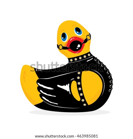 BDSM duck. Vector illustration.