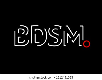 BDSM text icon. flat lines vector concept.