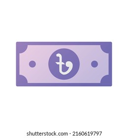 BDT Taka Banknote. Flat style illustration and Isolated on white background. taka paper note for print materials, web design, mobile app and infographics. EPS-10 Vector File.