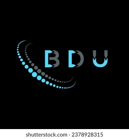 Diseño creativo del logo de la carta de BDU. Diseño único de BDU.
