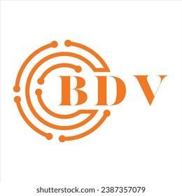Diseño de letras BDV. Diseño del logotipo de la tecnología de letras BDV sobre fondo blanco. Diseño del logotipo BDV Monograma para emprendedores y empresas.