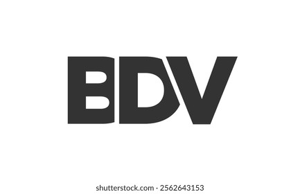 BDV logo design template with strong and modern bold text. Initial based vector logotype featuring simple and minimal typography. Trendy company identity ideal for businesses brand presence.