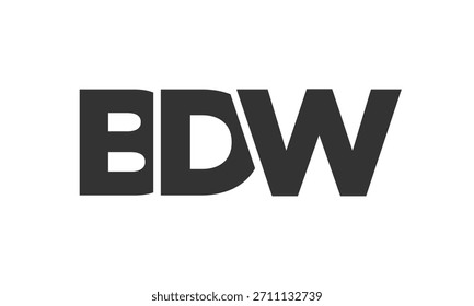 Plantilla de diseño de logotipo BDW con texto en negrita fuerte y moderno. Logotipo de Vector inicial basado en tipografía simple y mínima. Identidad de empresa de moda ideal para la presencia de la marca de las empresas.