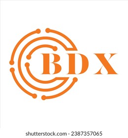 Diseño de letras BDX. Diseño del logotipo de la tecnología de letras BDX sobre fondo blanco. Diseño del logotipo de Monograma BDX para emprendedores y empresas.