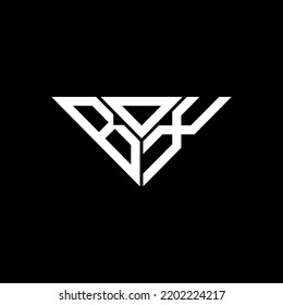 BDX letter logo creative design with vector graphic, BDX simple and modern logo in triangle shape.