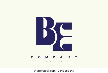 BE Abstract Geometric Logo Design. Modern and elegant logo design with simplistic typography elements, showcasing branding excellence.