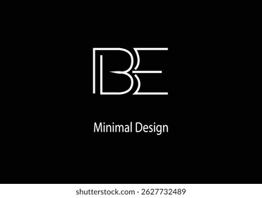 BE design do logotipo do alfabeto, BE inicial, BE design do logotipo minimalista, ilustração,