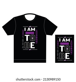 i am to be awesome hearted Typography graphic work for t-shirt print latest t-shirt chest printing design collection stock