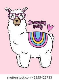 BE AWESOME TODAY LLAMA DRAWING