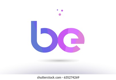be b e alphabet letter purple pink magenta blue colorful creative colors text dots creative company logo vector icon design template