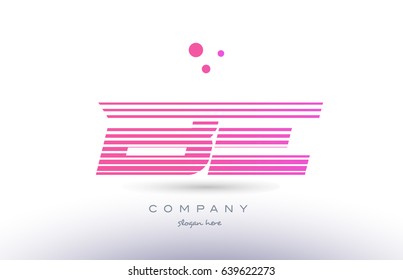 be b e alphabet letter logo pink purple stripes lines creative text dots company vector icon design template
