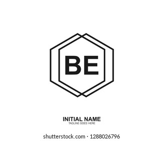 BE B E Initial logo letter with minimalist concept vector