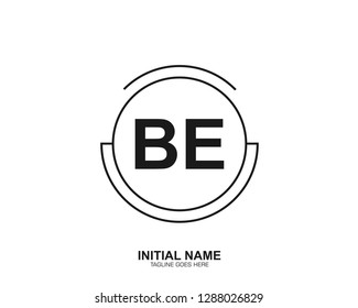 BE B E Initial logo letter with minimalist concept vector