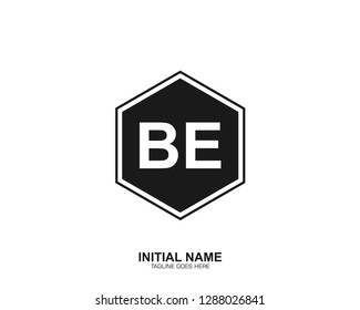BE B E Initial logo letter with minimalist concept vector