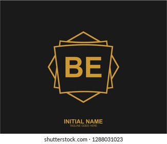 BE B E Initial logo letter with minimalist concept vector