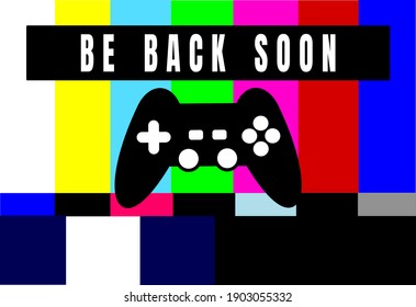 Schnell wieder mit Videospielen spielen spielen, das Testmuster für das Fernsehen wiedergeben