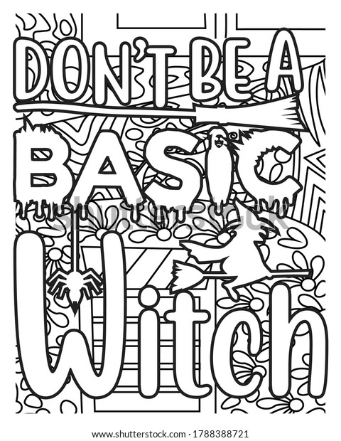 be basic witchhalloween coloring book best stock vector