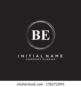 BE Beauty vector initial logo, handwriting logo of initial signature, wedding, fashion, jewerly, boutique, floral and botanical with creative template for any company or business.