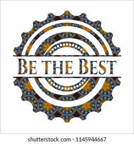 Be the Best arabic style badge. Arabesque decoration.