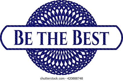 Be the Best badge with denim background